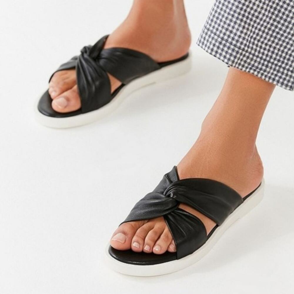 Urban Outfitters Black & White Crossed Sandal